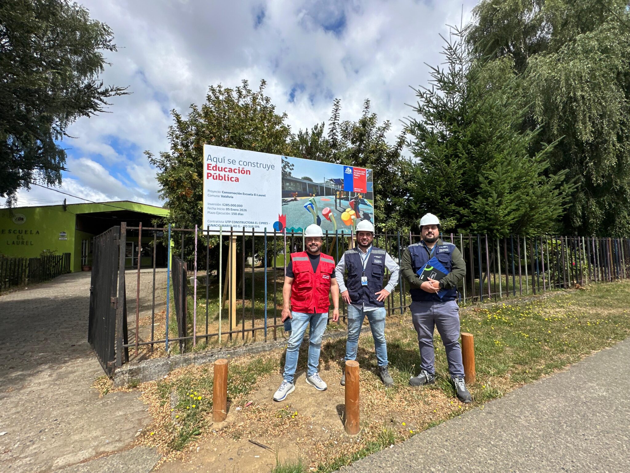 Comenzaron obras de mejora en Escuela El Laurel de Valdivia